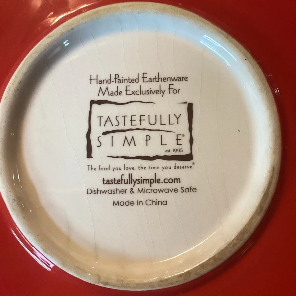 Tastefully Simple Earthenware Serving Platter in Rich Earthy Colors